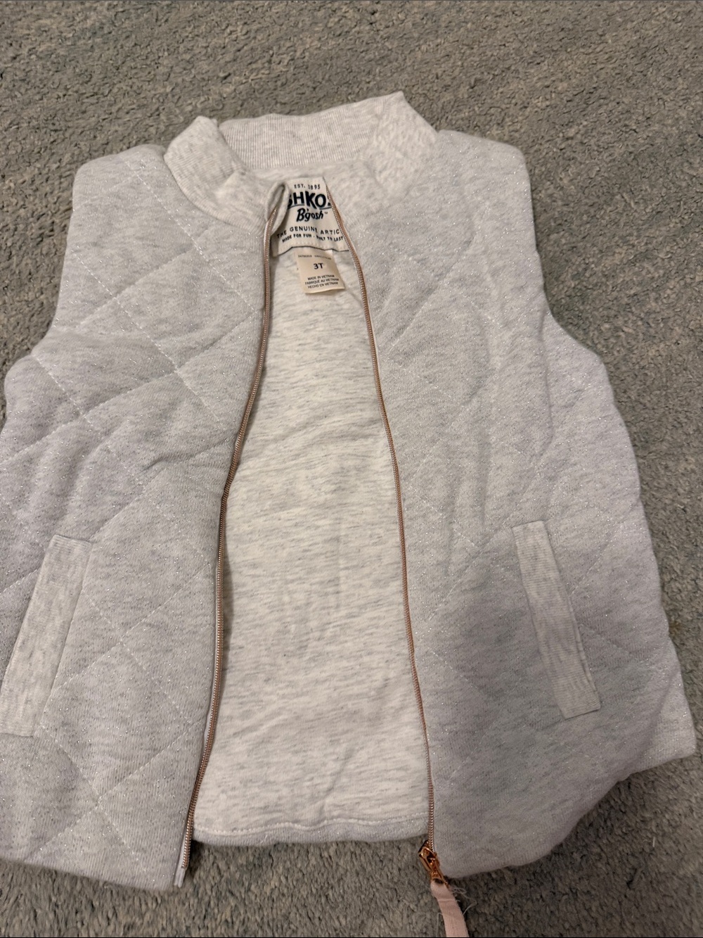OshKosh B'gosh Light Gray Quilted Vest